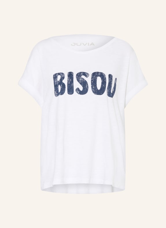 Juvia T-shirt LUCA WIT / DONKERBLAUW