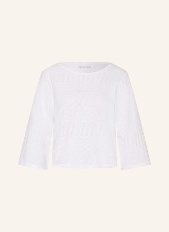Juvia THERESA Sweater with 3/4-Length Sleeves WHITE