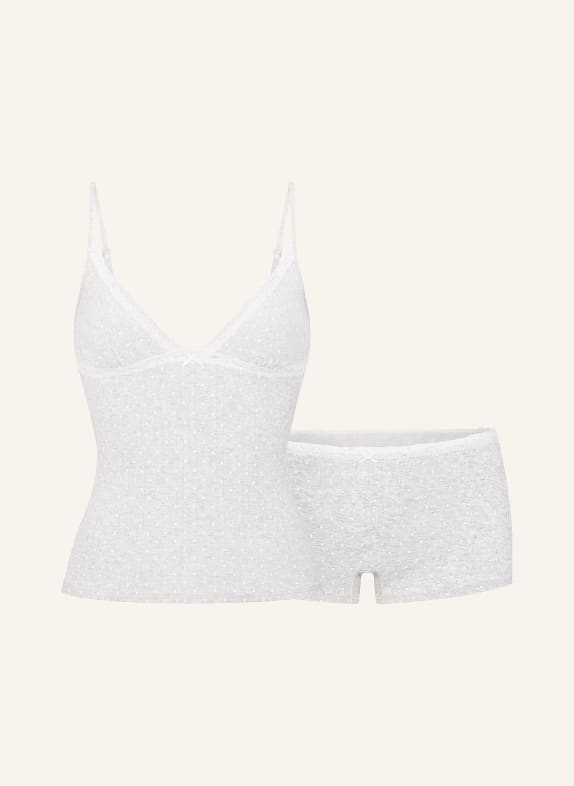 SKIMS Shorty-Schlafanzug LIGHTWEIGHT COTTON LIGHT HEATHER GREY P