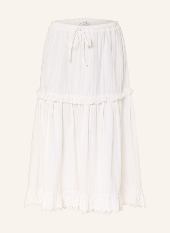 OH APRIL Rock CHRISTEL mit Lochspitze und Rüschen WEISS