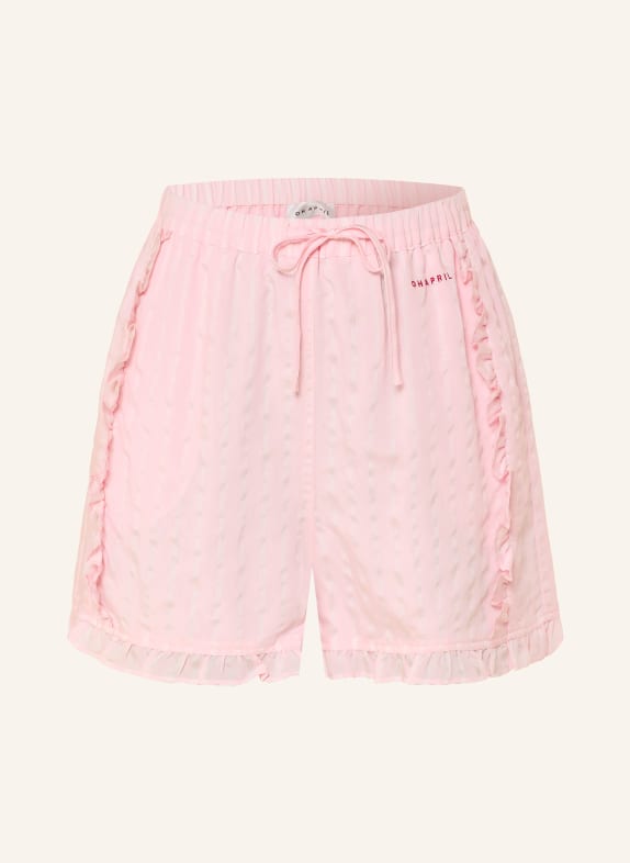 OH APRIL Shorts VALE mit Rüschen ROSA / WEISS