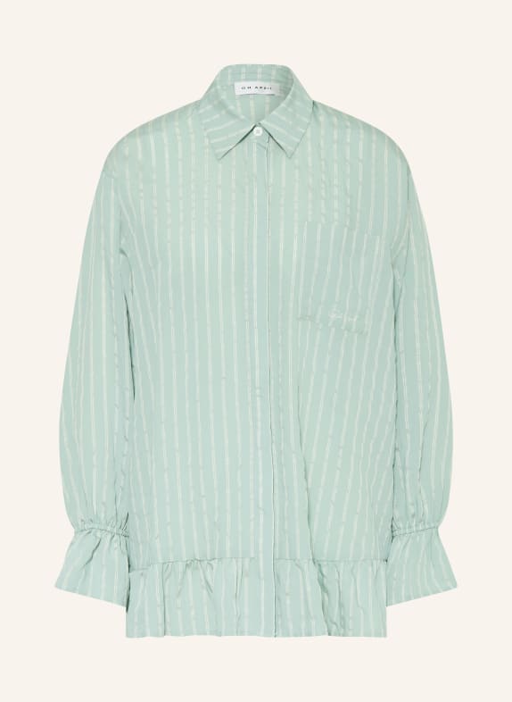 OH APRIL Chemisier SELINA à volants BLEU CLAIR / CRÈME