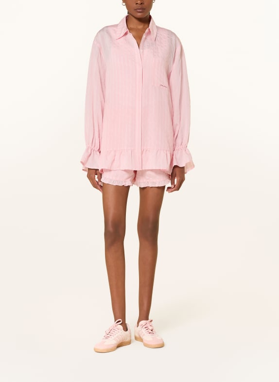 OH APRIL SELINA-blouse met ruches ROZE / WIT