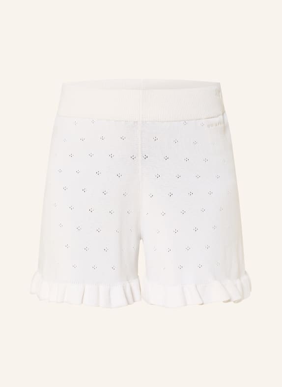 OH APRIL Short en maille LILOU à volants BLANC