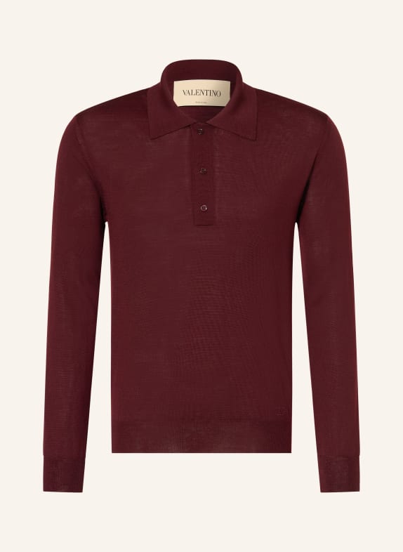 VALENTINO Strick-Poloshirt DUNKELROT