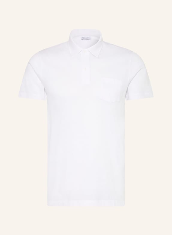 Sunspel Strick-Poloshirt RIVIERA WEISS
