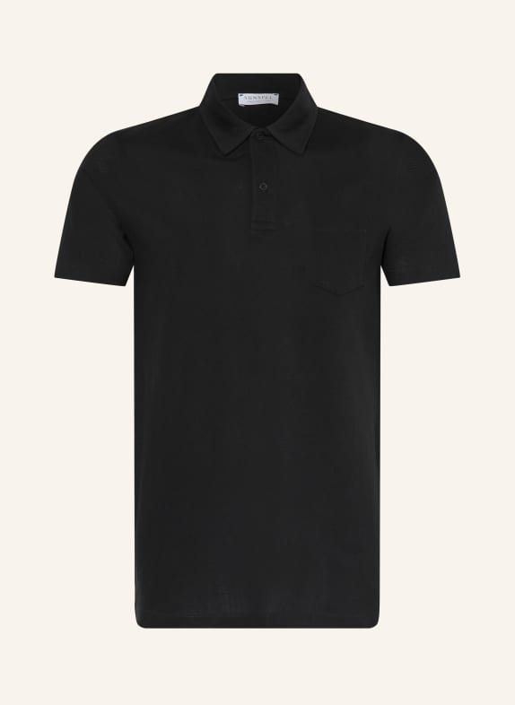 Sunspel Strick-Poloshirt RIVIERA SCHWARZ