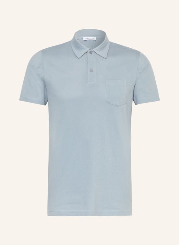 Sunspel Strick-Poloshirt RIVIERA BLAUGRAU