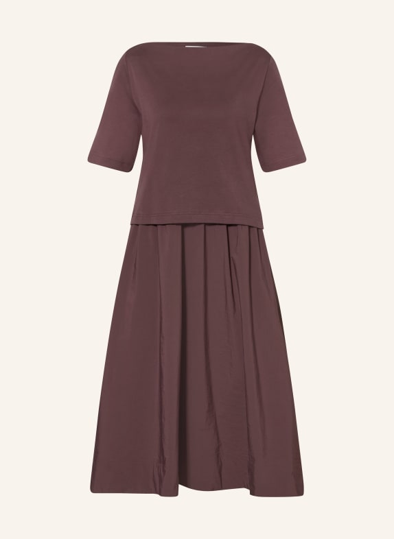 COS Šaty z kombinace materiálů TMAVĚ HNĚDÁ