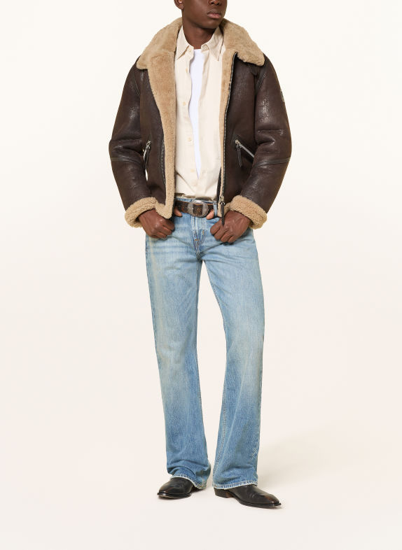 BELSTAFF Kurtka skórzana WINTERBROOK CIEMNOBRĄZOWY / BEŻOWY