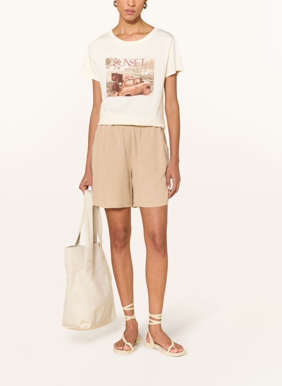 monari T-shirt met strass-steentjes CRÈME