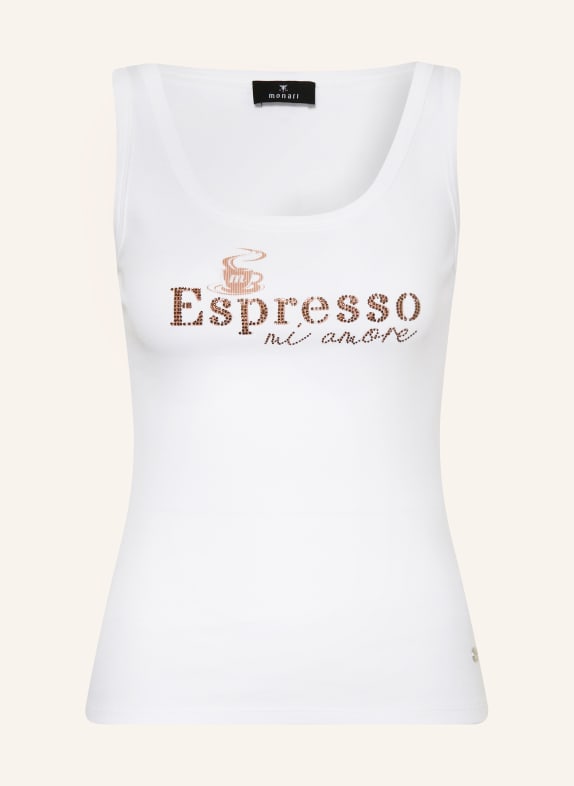 monari Haut orné de strass BLANC / MARRON