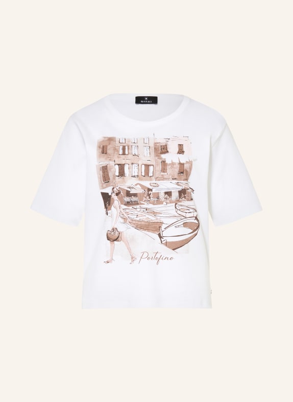 monari T-shirt avec strass BLANC / MARRON