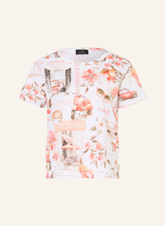 monari T-shirt BLANC / SAUMON / KAKI