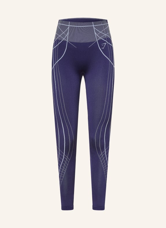 GYMSHARK Tights APEX SEAMLESS DUNKELLILA / HELLBLAU