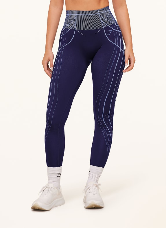 GYMSHARK Tights APEX SEAMLESS DUNKELLILA / HELLBLAU
