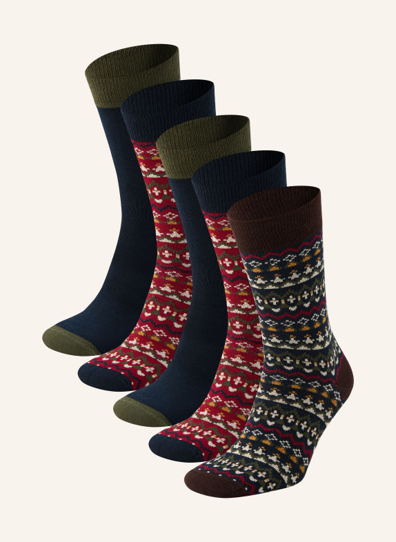Barbour 3-pack of MARLOW socks DARK BLUE / DARK RED / OLIVE