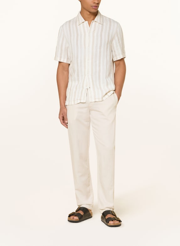 Marc O'Polo Linnen overhemd met korte mouwen en regular fit CRÈME / BEIGE