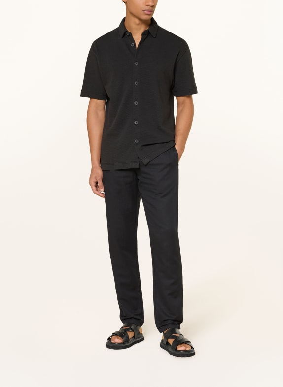 Marc O'Polo Overhemd met korte mouwen, relaxed fit, van jersey ZWART