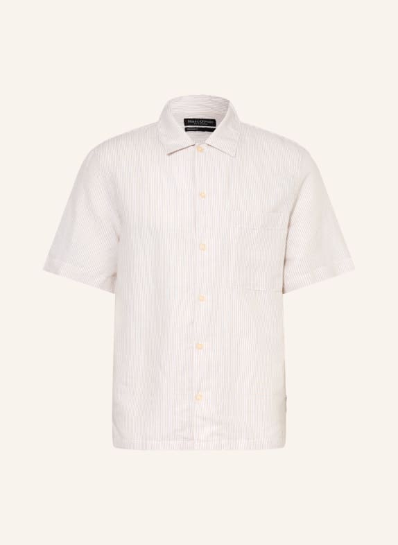 Marc O'Polo Chemise coupe décontractée en lin BEIGE / BLANC