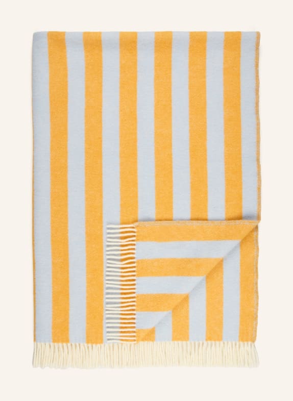 MAISON DEUX Plaid CANDY GEEL / LICHTBLAUW