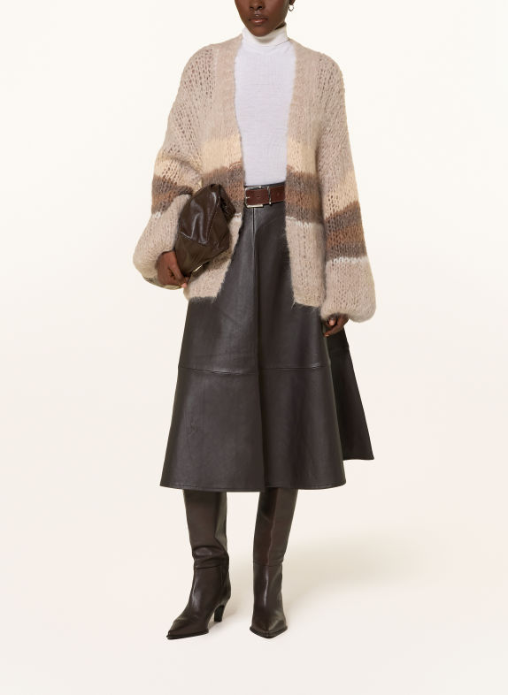 HERZENS Gebreide hoes van mohair LICHTBRUIN / BRUIN / GRIJS