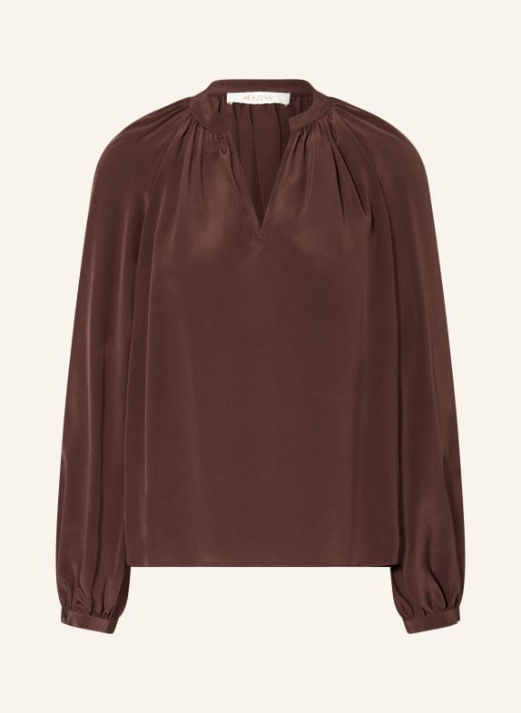 HERZENS Silk blouse DARK BROWN