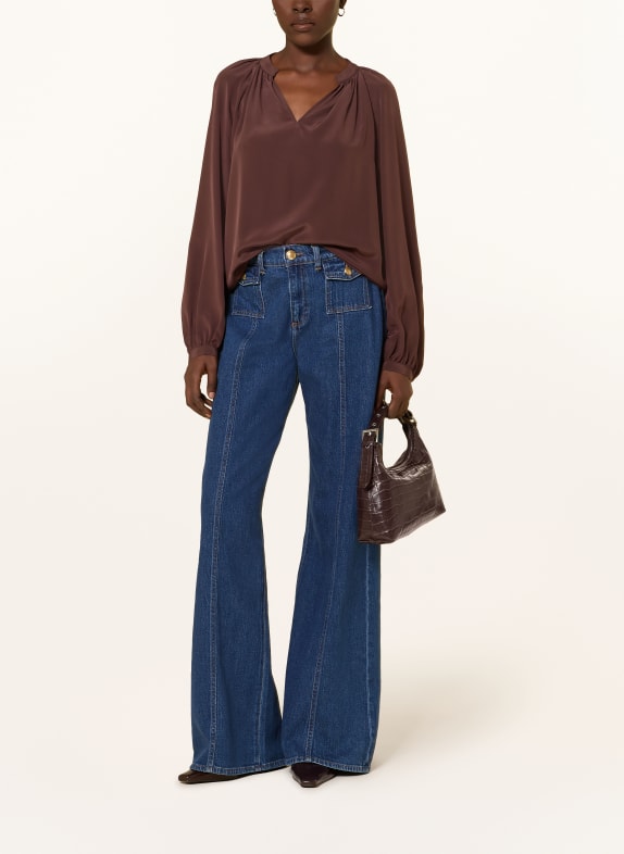 HERZENS Zijden blouse MARRON FONCÉ
