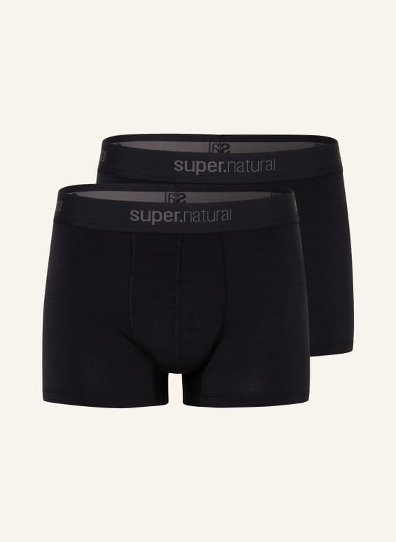super.natural 2-pack functionele boxershorts TUNDRA175 BOXER met merinowol ZWART