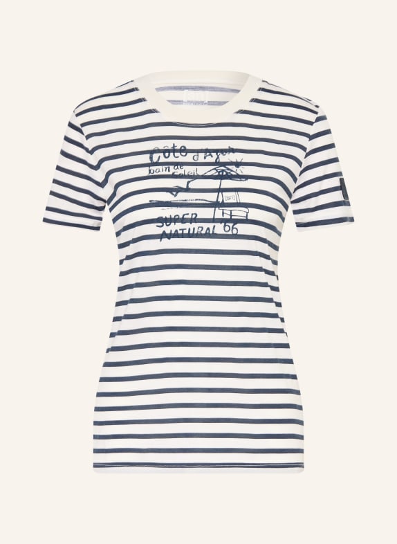 super.natural Funktionsshirt COTE D'AZUR mit Merinowolle DUNKELBLAU / WEISS
