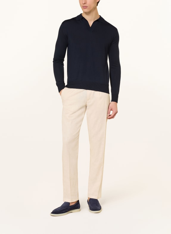 Aurélien Strick-Poloshirt aus Merinowolle DUNKELBLAU