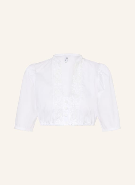 wallmann Dirndlová blůza s krajkou BÍLÁ