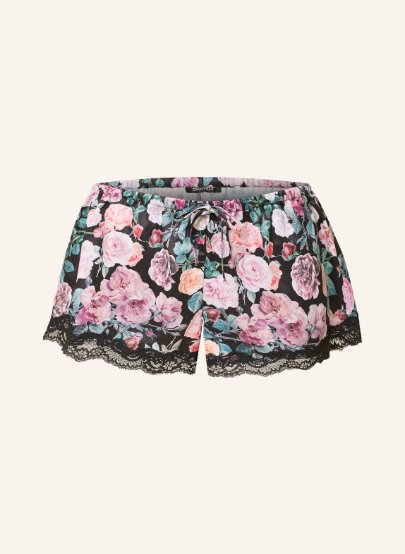 CHANTELLE Schlafshorts GLOSS aus Satin SCHWARZ