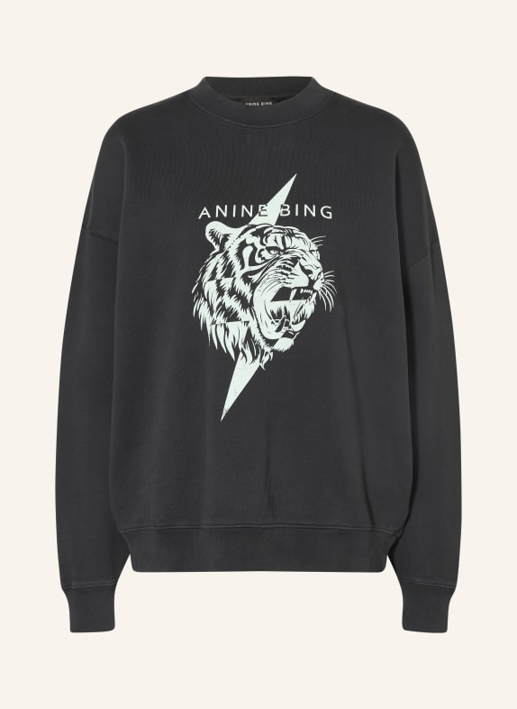 ANINE BING Mikina MILES ČERNÁ / MÁTOVÁ