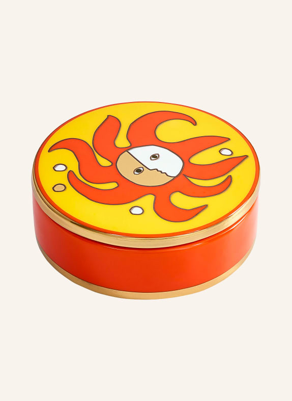 JONATHAN ADLER Boîte de rangement PLAYA ROUND ORANGE / JAUNE / BLANC