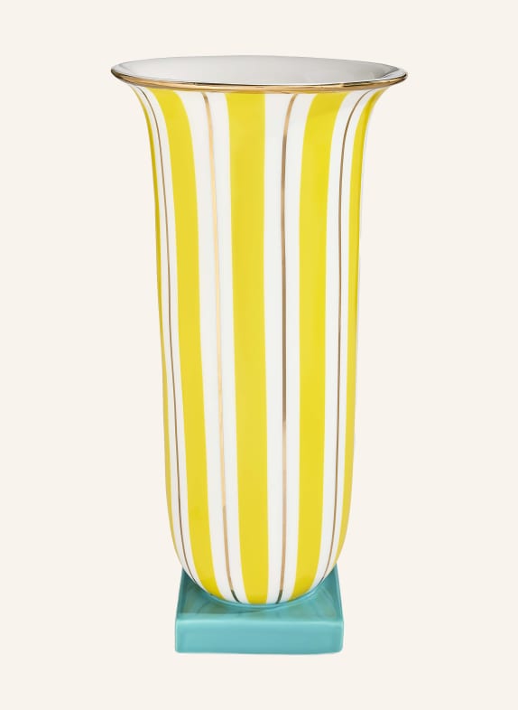 JONATHAN ADLER Vase PORTOFINO FLARED TALL JAUNE / CRÈME / TURQUOISE
