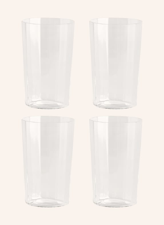 HAY Set van 4 drinkglazen ANGLE MEDIUM WIT