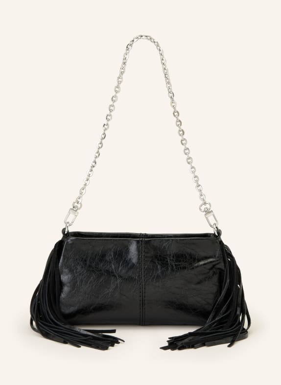 maje Handtasche mit Fransen SCHWARZ / SILBER