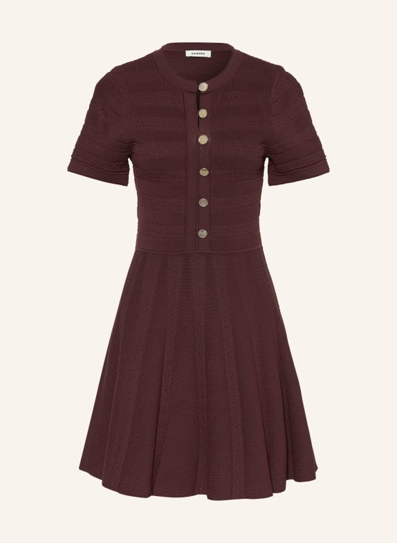 SANDRO Strickkleid DUNKELBRAUN