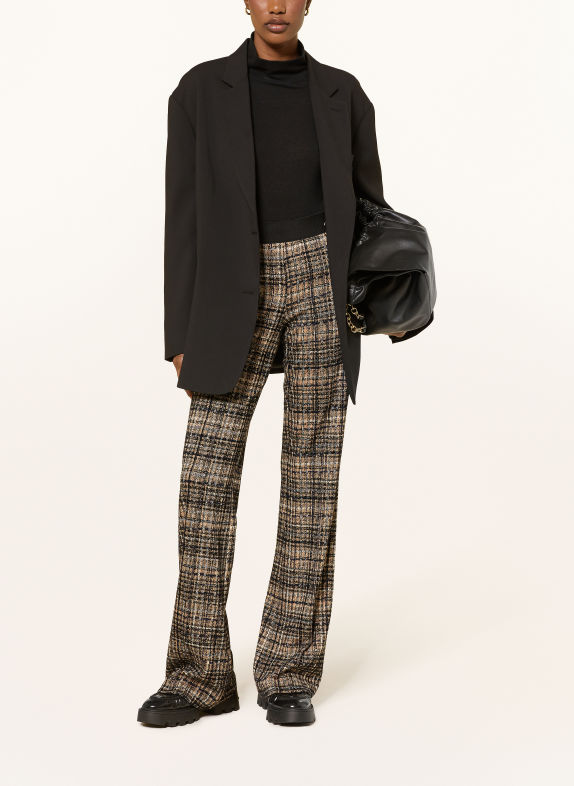 CAMBIO FRANCIS Velvet Bootcut Pants BEIGE / DARK BLUE / BLACK