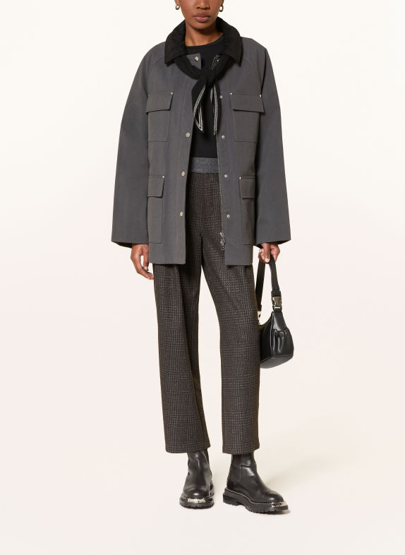 CAMBIO 7/8-broek OLIVE van flanel ZWART / GRIJS