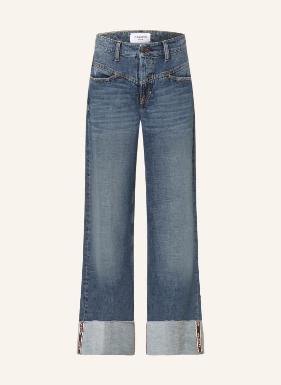 CAMBIO Wide-Leg Jeans ANTONIA 5068 faded cross fringed