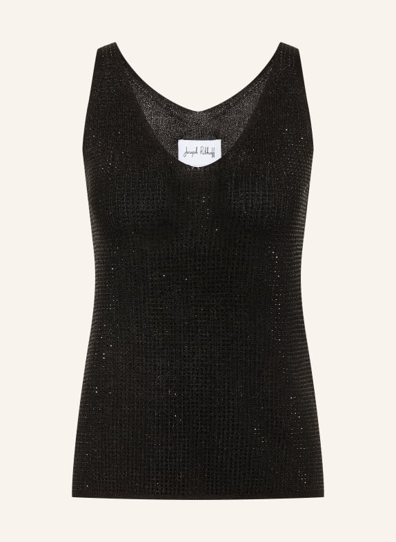 Joseph Ribkoff Stricktop mit Schmucksteinen und Glitzergarn SCHWARZ