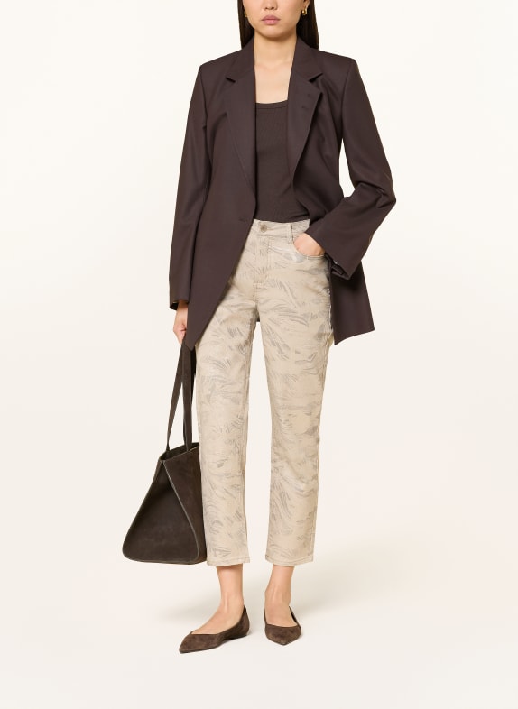Joseph Ribkoff Cropped jeans met glanzend garen TAUPE / GOUD