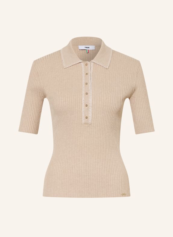 CINQUE Gebreid poloshirt CIELBO BEIGE / GOUD