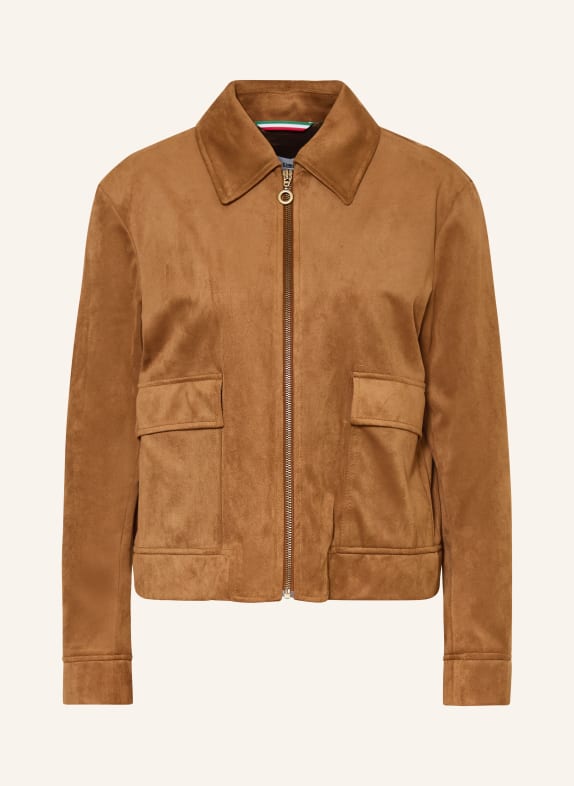CINQUE Veste CIANTON aspect cuir COGNAC