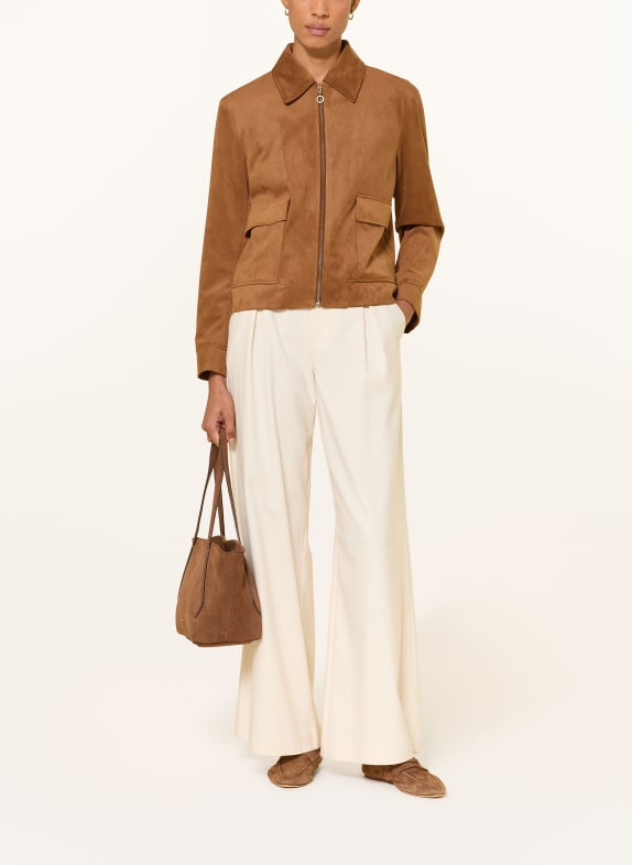 CINQUE CIANTON-jas in leerlook COGNAC