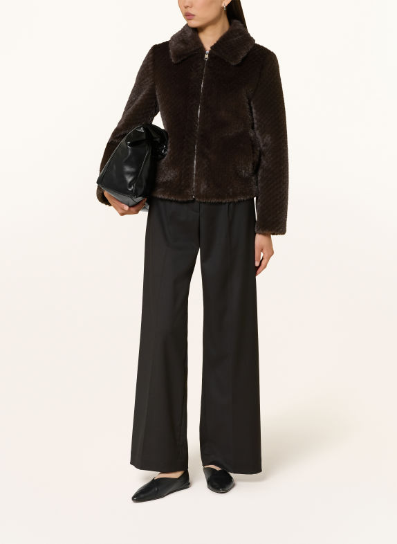 CINQUE CISAFF Faux Fur Jacket DARK BROWN