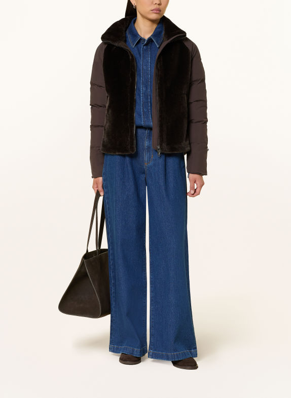 CINQUE CITAMI Jacket in a mix of materials DARK BROWN