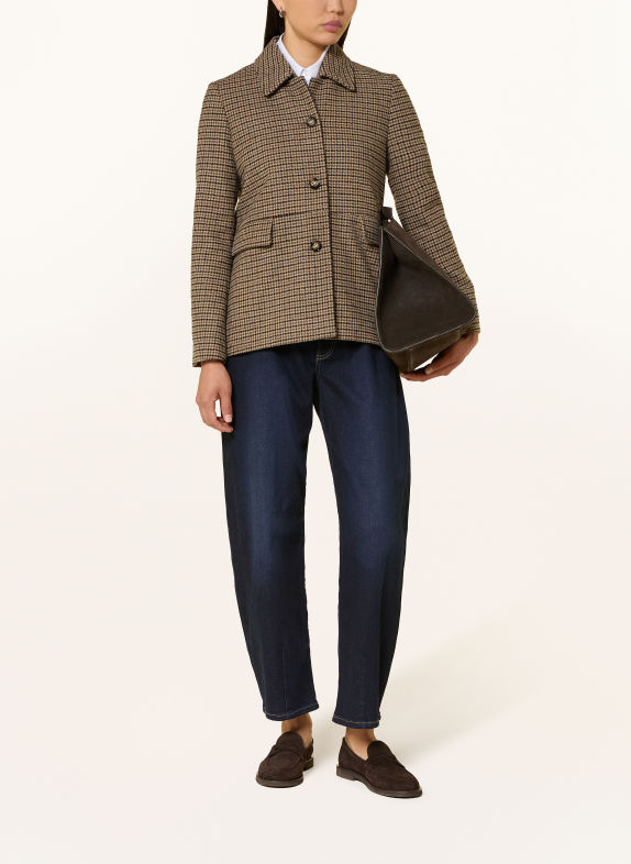 CINQUE CILEONORE-jasje van flanel BEIGE / MARRON FONCÉ / DONKERBLAUW
